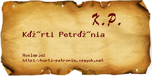 Kürti Petrónia névjegykártya